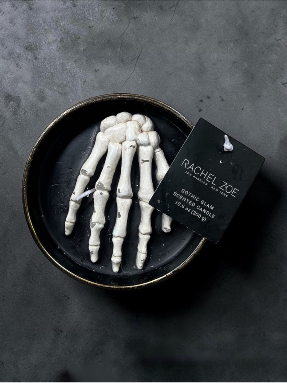 NWT Rachel Zoe Gothic Glam Scented Candle Halloween Skeleton, 10.6 oz